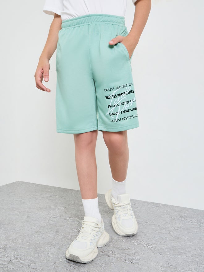 Styli Teen Boys Placement Print Shorts - Image 1