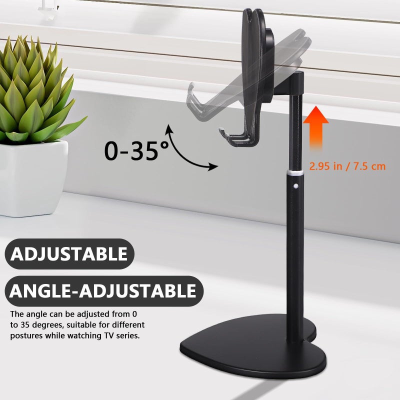 Black Metal Heart Shaped Adjustable Tablet Stand Phone Holder For Home Office - Image 4