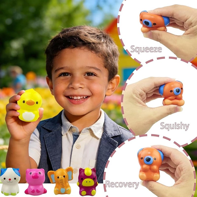 أنديتوي 24 Pack Prefilled Easter Eggs with Animal Slow Rising Squishy Toys Inside Stress Relief Squeeze Toys for Kids Girls Boys Easter Basket Stuffers Gifts Party Favors - Image 4
