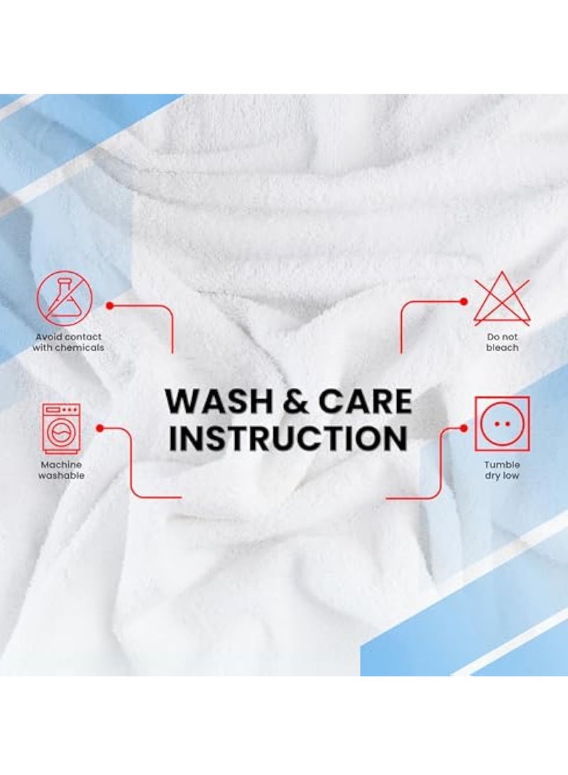 Arabest Luxury 100% Cotton Towel Set – 8 Piece Bathroom Towel Set (2 Bath Towels, 2 Hand Towels, 4 Washcloths) – Soft & Absorbent Towels for Bathroom (Brilliant White) - Image 4
