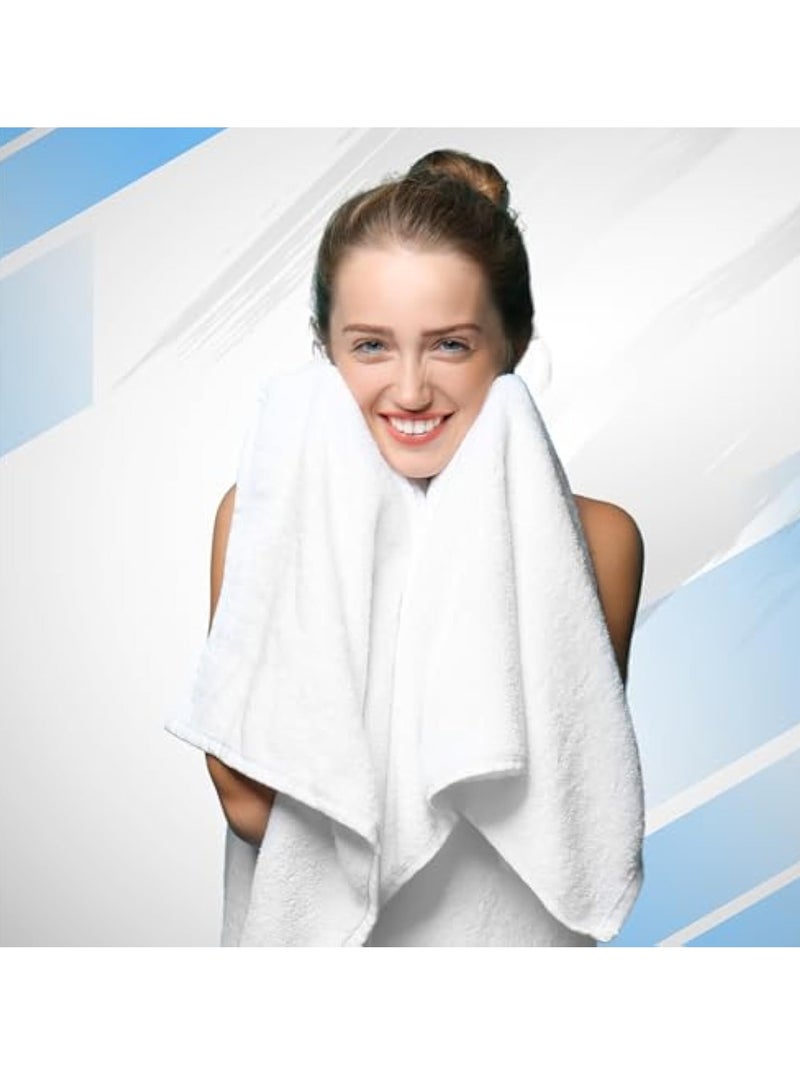 Arabest Luxury 100% Cotton Towel Set – 8 Piece Bathroom Towel Set (2 Bath Towels, 2 Hand Towels, 4 Washcloths) – Soft & Absorbent Towels for Bathroom (Brilliant White) - Image 3