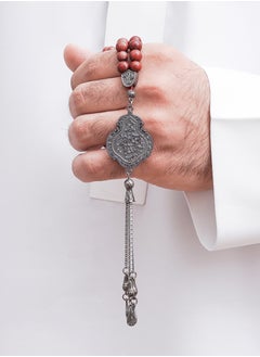 Subhati Gandeel Prayer Beads ( Misbah ) with metal Parts and Jasper Stone | 8 MM Beads - 45  - Image 1