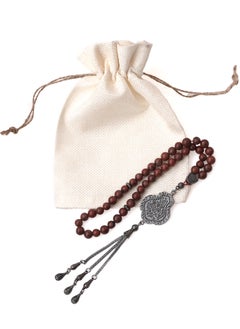 Subhati Gandeel Prayer Beads ( Misbah ) with metal Parts and Jasper Stone | 8 MM Beads - 45  - Image 3