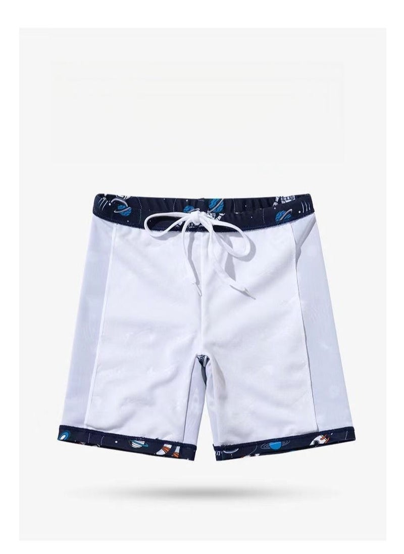2023 Children's Sunscreen Quick-Drying Swimsuit Swimming Training Hot Spring Suit Professional Five-Point Boy Short-Sleeved Split Suit  - Image 3