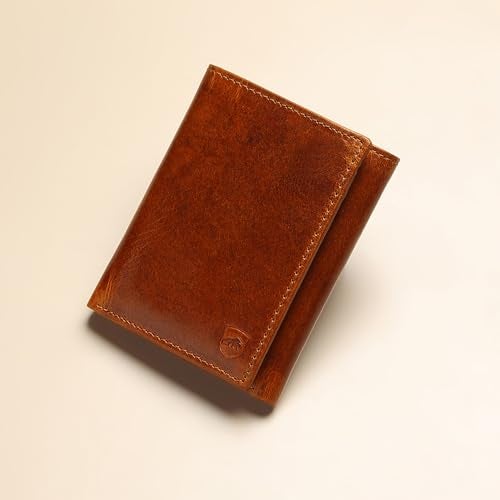 SAMTROH Leather Three-Fold Wallet for Men | 6 Card Slots I 2 Currency & 2 Secret Compartments I 1 Id Card Slot (Tan) - Image 2