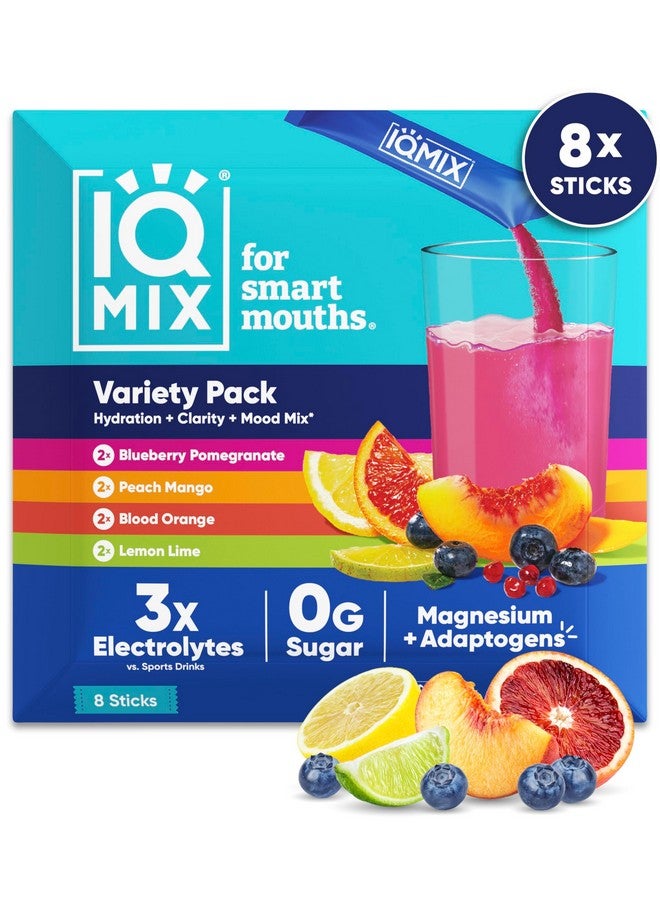 IQBAR IQMIX Hydration Electrolyte Powder - 4-in-1 Formula for Hydration, Mental Clarity, Mood and Recovery - Sugar-Free Drink Mix, Keto, Magnesium L-Threonate, Lion’s Mane - 8 Count Sampler Pack - Image 1
