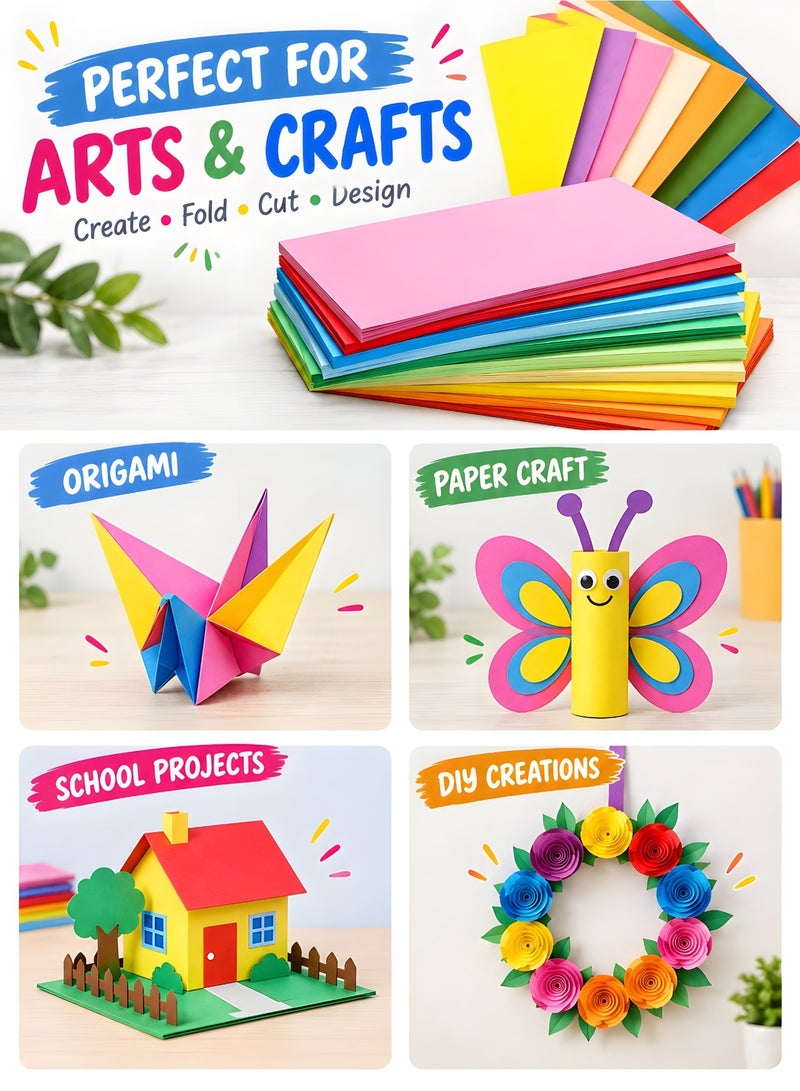 ZESTU 150 Sheets A4 Colored Paper, 180 GSM Thick Cardstock Multicolor Craft Paper Pack, Vibrant A4 Color Sheets for Printing, Art & Crafts, Scrapbooking, Card Making, School Projects, DIY and Office Use - Image 2