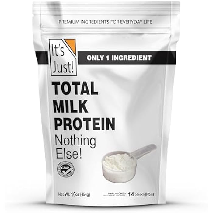 It's Just! - Total Milk Protein Concentrate Powder, Naturally 80% Casein / 20% Whey, rBSH/RBST Hormone Free, No Added Sugar, MPC-85 (1 Pound, Unflavored) - Image 1