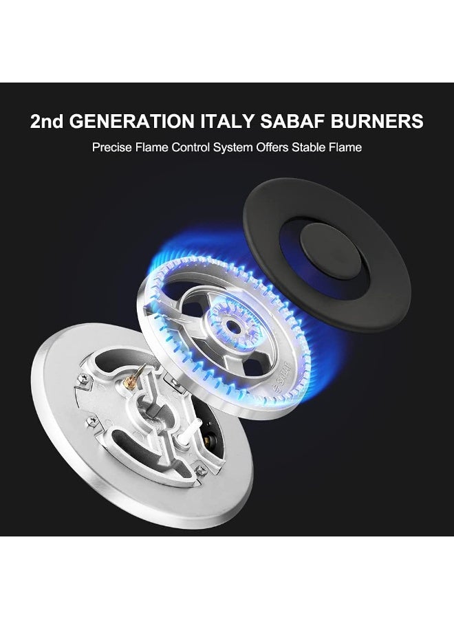 Starway 5 Burner Built In Gas Cooker, 87x52 cm, Iron Cast Stand, Easy To Clean, Auto Burn, Total Safety, - Image 5