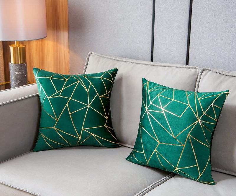 YONGLIU YONGLIU Throw Pillow Covers Velvet Decorative 2 Packs Ultra-Soft Cushion Case for Christmas Sofa Bedroom Car Living Room (Alpine Green  16""X16"")  - Image 3