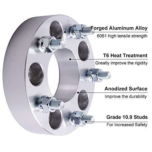DCVAMOUS 4PC 5x4.5 to 5x4.75 Wheel Adapters 1.5 Inch with 1/2" Studs Compatible with Jeep-Ford 5 Lug 5x114.3 to 5x120.65 for Wrangler Cherokee Liberty Taurus Explorer Ranger(5x4.75 Rim on 5x4.5 Car) - Image 5