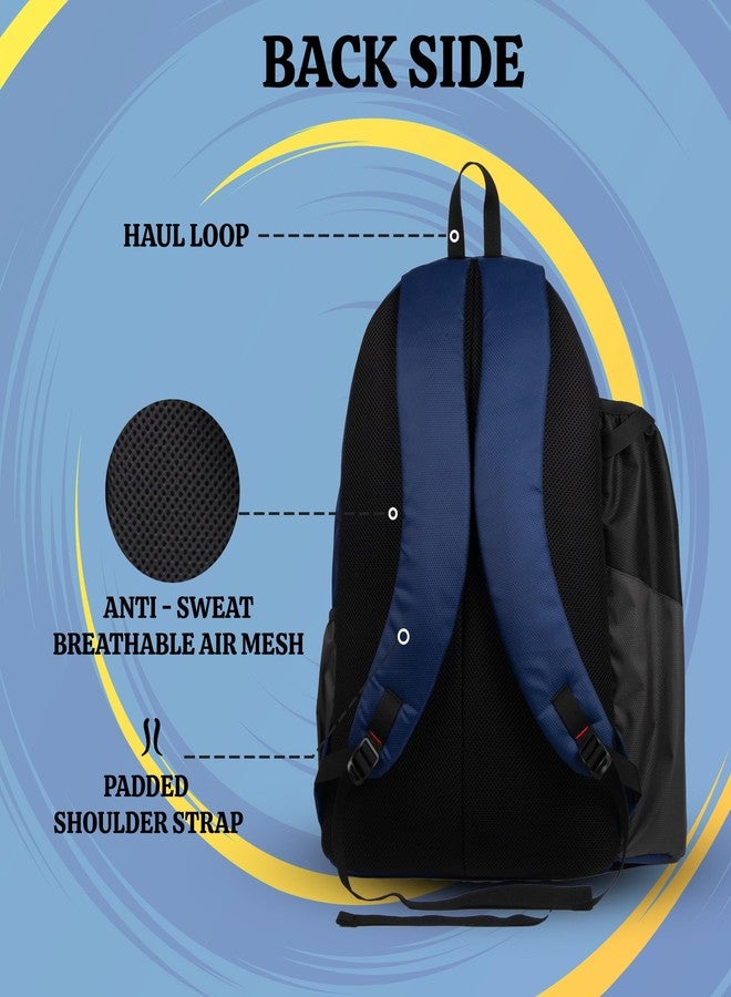 WHACKK Unisex Yoga Aerobics Gym Mat Bags Air Ventilated Pocket for Shoes, Front & Top Open, Carry Way with 3-Way Options i.e. Backpack, Holdall or with a Loop (Navy Blue) - Image 2