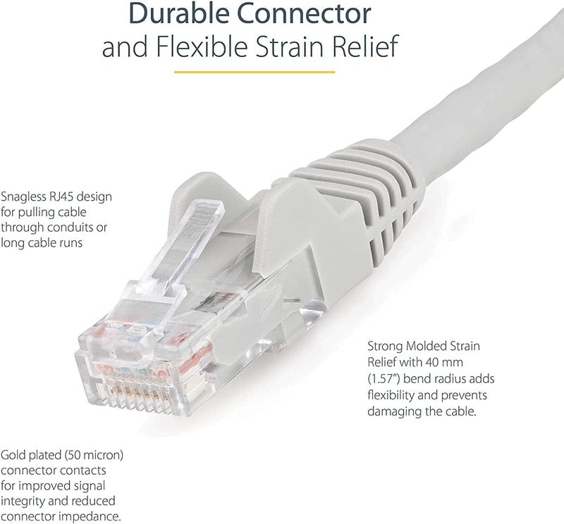 Lecxo Renewed - Lecxo 3G+ Cat6E Utp Patch Cable 23Awg Grey 100 Meter - Image 5