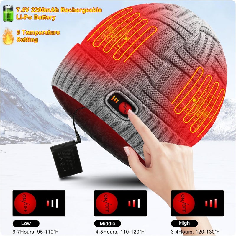 SVPRO Battery Heated Beanie Hat - Rechargeable Warm Winter Cap - Image 2
