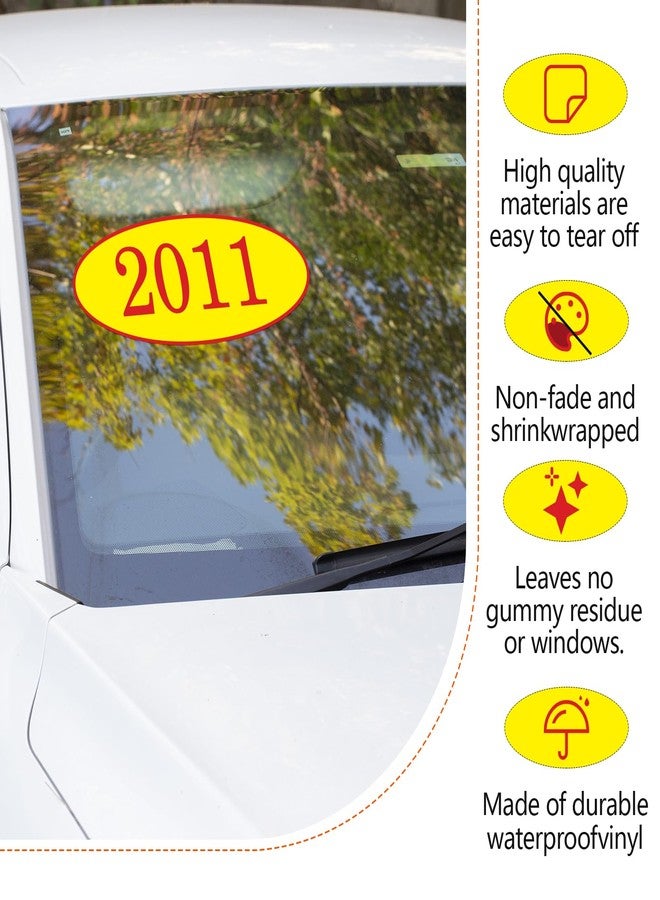 Vivitex Oval Windshield Year Stickers for Cars - 17 Large Vinyl Decals (2010-2026) in Red and Yellow - Easy to Remove, Perfect for Used Car Dealerships - Image 5