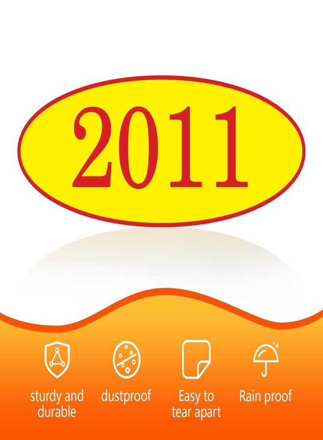 Vivitex Oval Windshield Year Stickers for Cars - 17 Large Vinyl Decals (2010-2026) in Red and Yellow - Easy to Remove, Perfect for Used Car Dealerships - Image 3