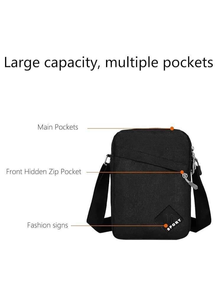خاجول حقيبة كتف نايلون قابلة للتعديل للرجال، حقيبة صدرية متعددة الاستخدامات بسحاب، حقيبة صدرية عادية - Image 3
