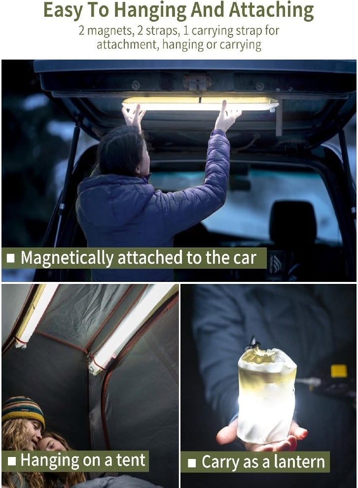 Foldable solar LED light tube with built-in battery, inflatable, IP66 waterproof, magnetic fill light, suitable for car, camping, travel, outdoor, multi-color light - Image 5