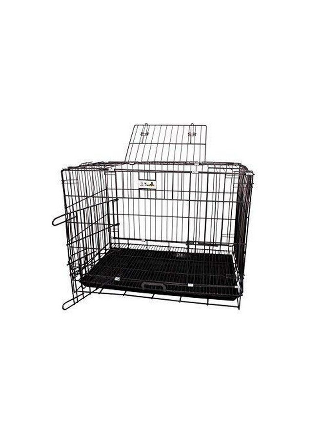 Black Silver Cage/Crate/Kennel With Removable Tray For Dogs/Cats, Folding Metal Cage With Paw Protector Easy To Move With Removable Tray 30 Inch Cage - Image 1