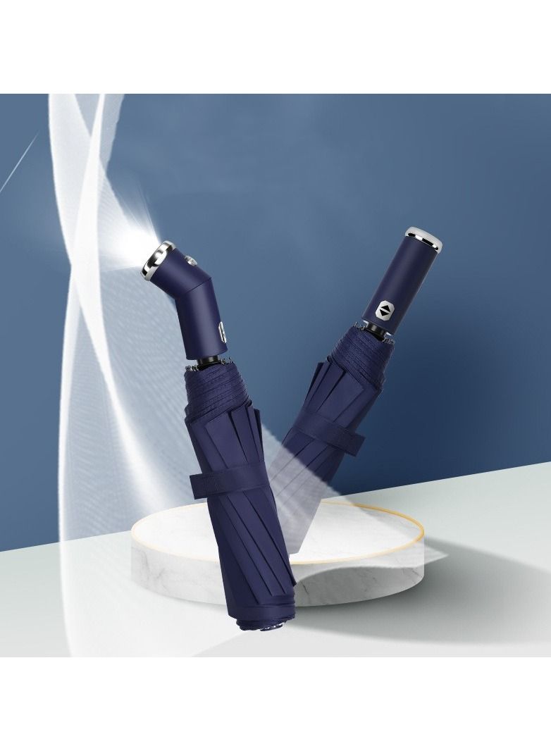 DUNISO Portable Windproof Folding Travel Umbrella With LED Flashlight Anti-UV Sun And Rain Umbrellas For Women And Men - Image 2