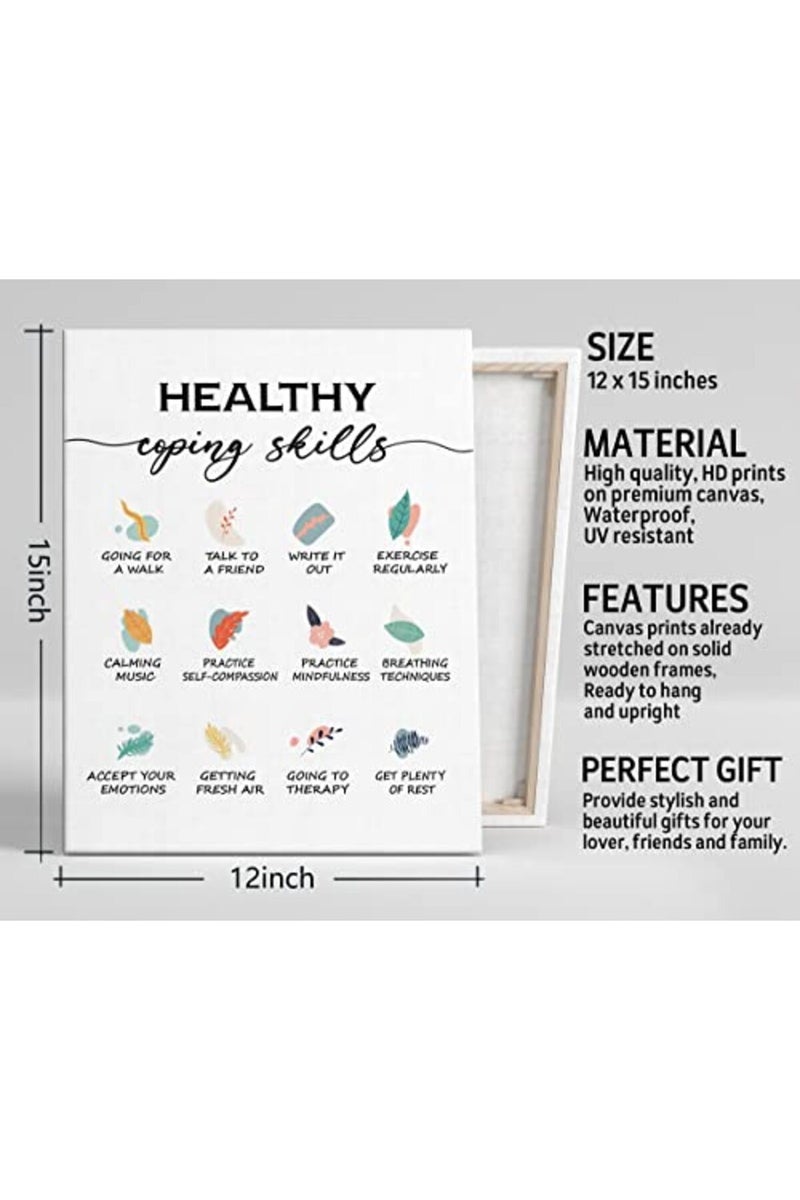 WKYAER Coping Skills Canvas Wall Art for Mental Health - Image 3