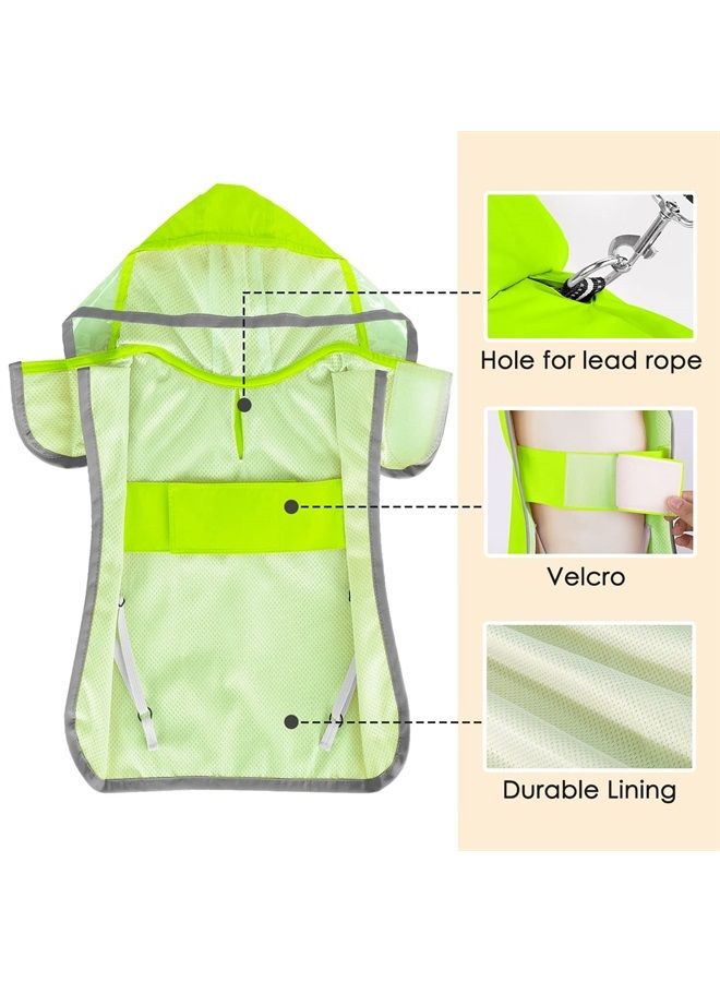 lukovee Dog Raincoat, Dog Rain Jacket with Clear Hooded Double Layer for Large Medium Small Dogs Puppies, Adjustable Waterproof Dog Rain Coat Poncho with Reflective Rim & Storage Pocket (S, Green) - Image 4
