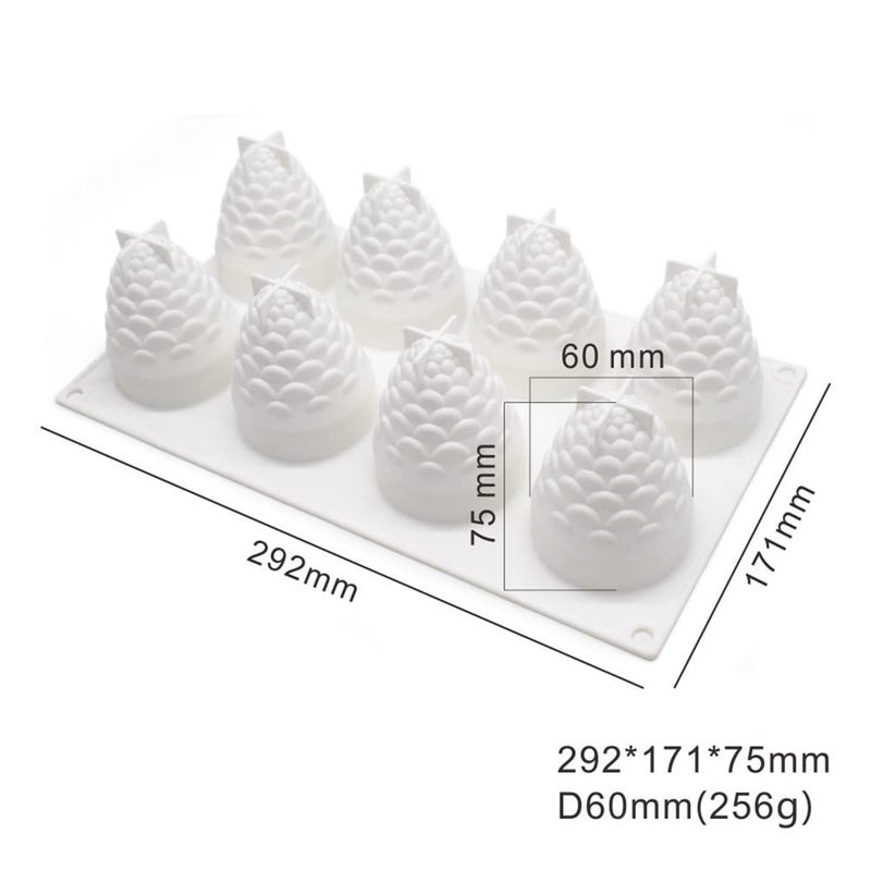 mostsom Silicone Mold Dessert Silicone Cake Mold For Baking Fondant Mould Fruit Shape Sugar Candy Jelly Bakeware Chocolates Mould (Pinecone B_11.68x6.84x3 inch) - Image 2