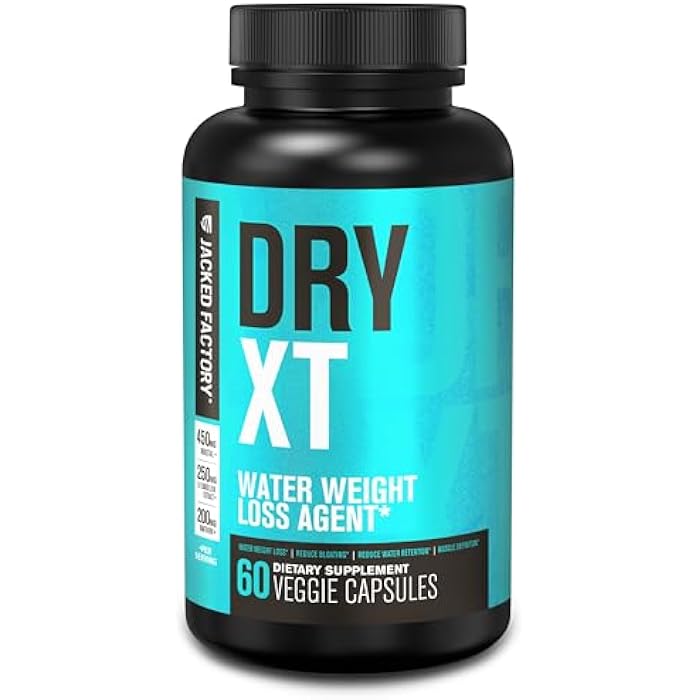 Jacked Factory Dry-XT Diuretic Water Pills - Natural Supplement | Reduces Water Retention & Bloating | Dandelion Root Extract, Potassium, 7 More Powerful Ingredients - 60 Veggie Capsules - Image 1