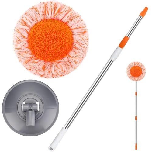 DAYANIDHI 360° Rotatable Adjustable Cleaning Mop with Extendable Handle | Retractable Microfiber Dust Mop or Wet & Dry Floor Ceiling Wall Window Glass | Multifunctional for Wet & Dry Use - Image 1
