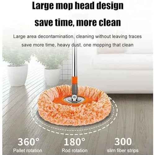 DAYANIDHI 360° Rotatable Adjustable Cleaning Mop with Extendable Handle | Retractable Microfiber Dust Mop or Wet & Dry Floor Ceiling Wall Window Glass | Multifunctional for Wet & Dry Use - Image 2
