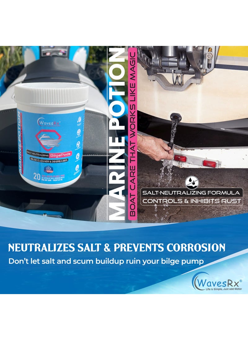 WAVESRX WAVESRX Salt Neutralizing BilgePods Drop & Go Bilge Cleaner & Degreaser for Boats & Jet Skis l Water-Activated Bilge Cleaner for Boats | Removes Salt Away & Mineral Deposits to Prevent Corrosion  - Image 4