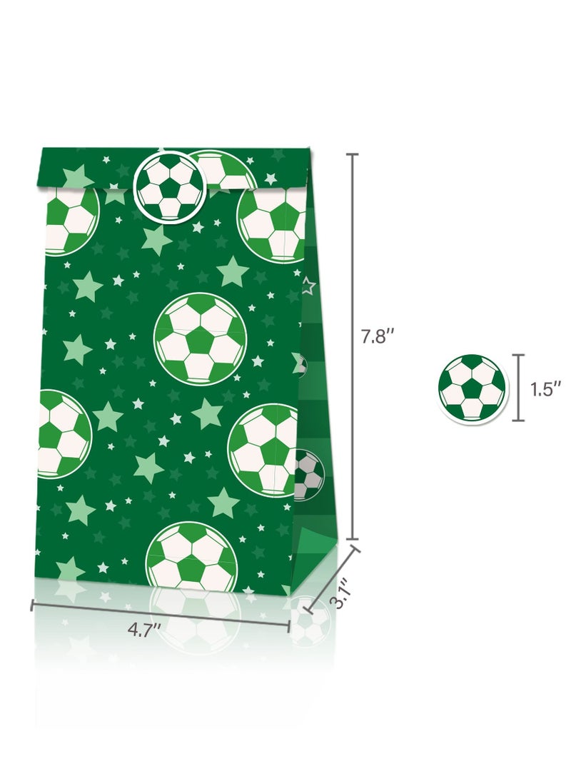نيمبوت اكياس هدايا ورقية للحفلات، 12 قطعة من اكياس هدايا حفلات كرة القدم، اكياس حلوى، اكياس ورقية للاولاد، لوازم حفلات عيد الميلاد، لوازم حفلات الاطفال، اكياس هدايا واكياس طعام - Image 2