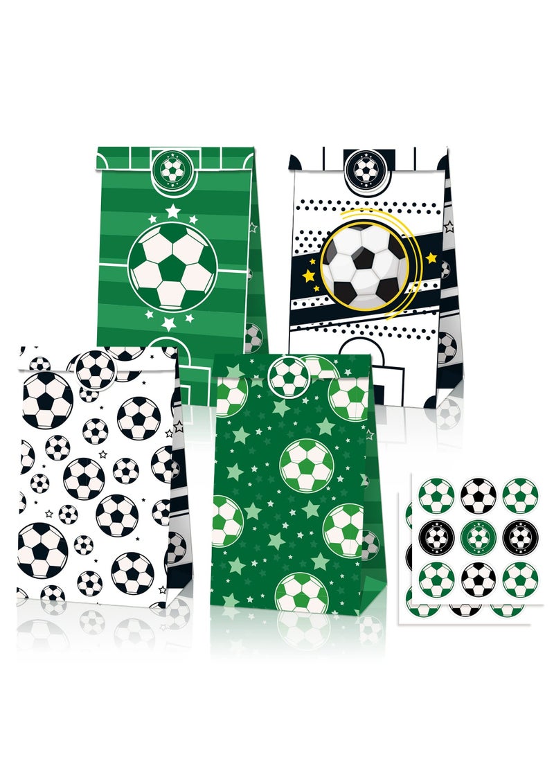 Generic 12 Pcs Paper Party Gift Bags, Soccer Party Favors Set Candy Bags, Collection Paper Bags for Boys Kids Party Favor Supplies Decorations Theme Birthday Party Baby Party supplies Gift Bag Food Bags  - Image 1