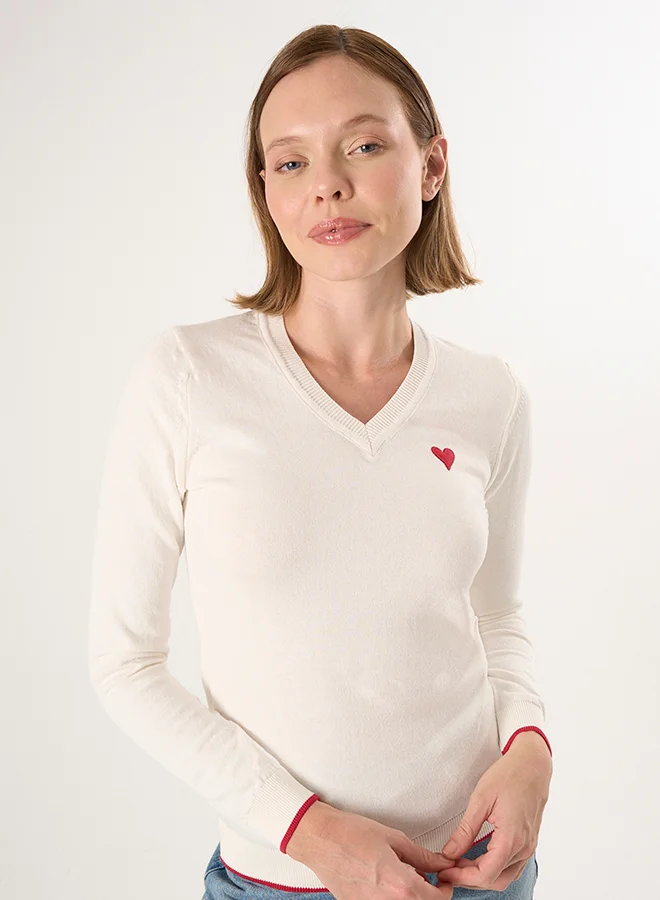 فيليكس هاردي كنزة محبوكة بياقة على شكل حرف