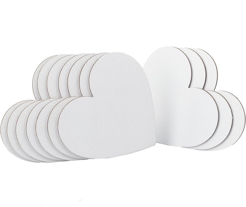 NBEADS 12 Pcs Heart Painting Canvas Panels, 5.9inch Blank Canvas Drawing Boards for Oil & Acrylic Painting Students Artist Hobby Painters and Beginners, 15x15cm - Image 1