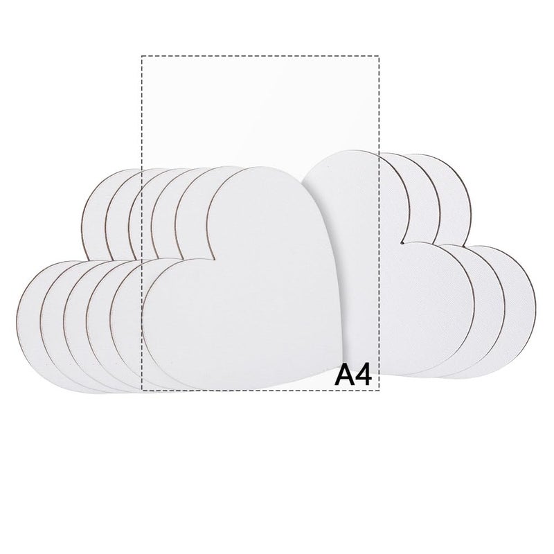NBEADS 12 Pcs Heart Painting Canvas Panels, 5.9inch Blank Canvas Drawing Boards for Oil & Acrylic Painting Students Artist Hobby Painters and Beginners, 15x15cm - Image 2
