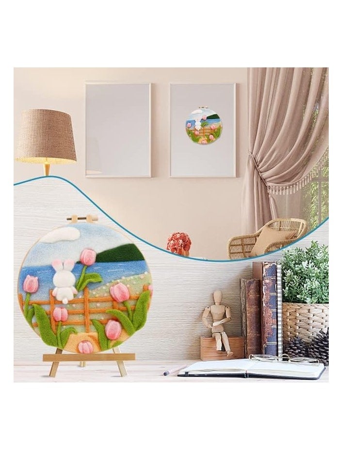 Beginner-Friendly Needle Felting Kit - Create Stunning Tulip Home Decor with Wool, Needles, Frame & Easy DIY Guide!