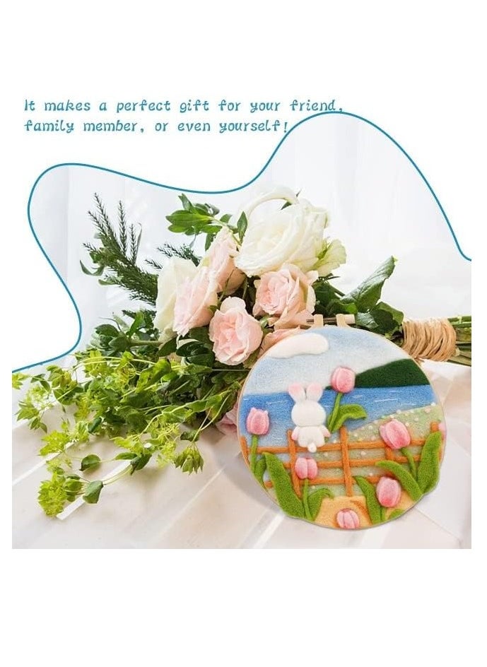 Beginner-Friendly Needle Felting Kit - Create Stunning Tulip Home Decor with Wool, Needles, Frame & Easy DIY Guide!