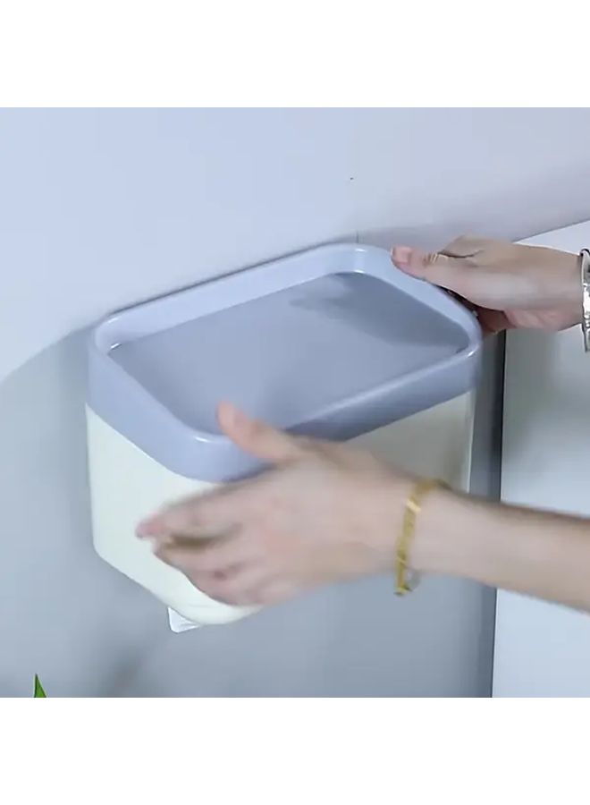 White Self Adhesive Wall Mounted Toilet Paper Holder Space Saving Bathroom Kitchen Storage - Image 2