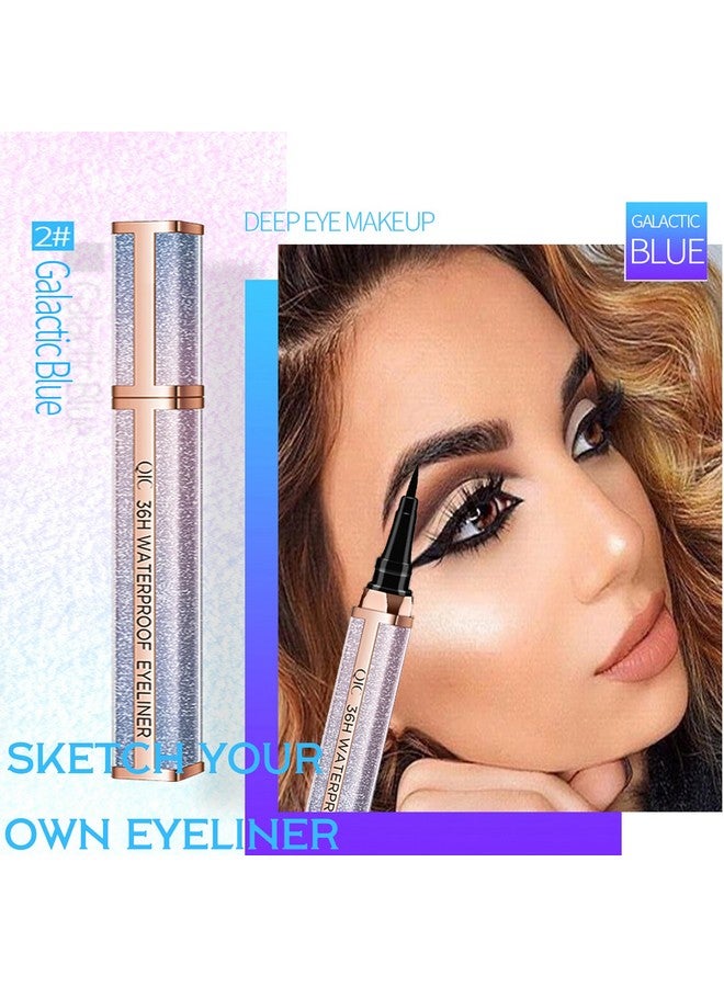 Easilydays Black Liquid Eyeliner Pencil 36H Waterproof Smudgeproof Sweat Proof Liquid Eyeliner Precision Felt Tip Applicator Longwearing & Ultrapigmented Liquid Eye Liner Makeup(02 Glactic Blue) - Image 4