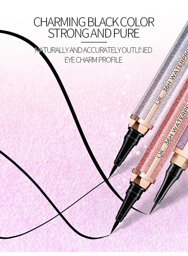 Easilydays Black Liquid Eyeliner Pencil 36H Waterproof Smudgeproof Sweat Proof Liquid Eyeliner Precision Felt Tip Applicator Longwearing & Ultrapigmented Liquid Eye Liner Makeup(02 Glactic Blue) - Image 3