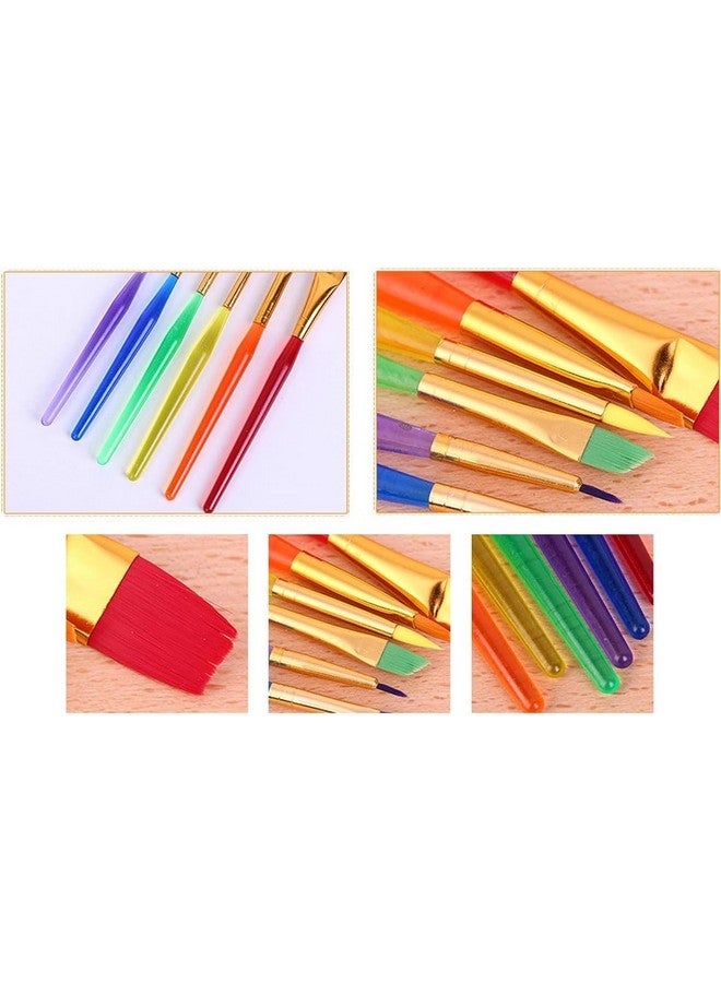 KABEER ART Set of 6 Different Sizes Synthetic Flat Paint Brush for Nail Brush Art, Artist Acrylic Painting(Synthetic Hair;Plastic) - Image 5