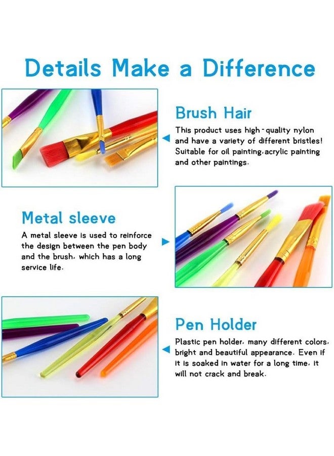 KABEER ART Set of 6 Different Sizes Synthetic Flat Paint Brush for Nail Brush Art, Artist Acrylic Painting(Synthetic Hair;Plastic) - Image 3