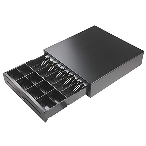 GOBBLER Electronic Metal Cash Drawer for POS with Coin Tray, 5 Bill / 8 Coin (Black) - Image 1