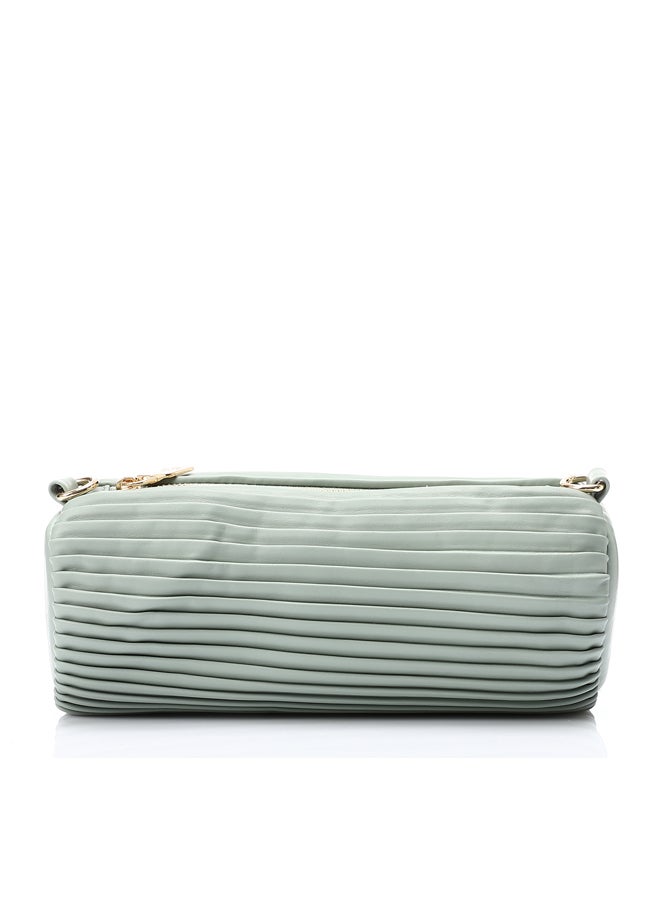DejaVu One Main Compartment Zipper Closure Plisse Cross Bag - Mint Green  - Image 2