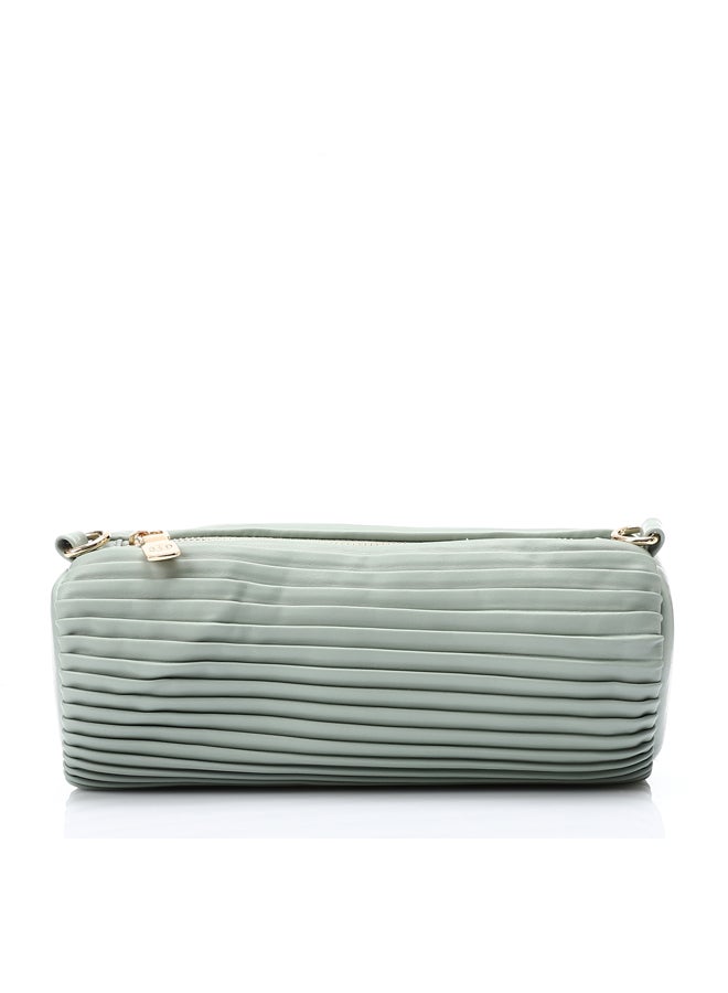 DejaVu One Main Compartment Zipper Closure Plisse Cross Bag - Mint Green  - Image 5