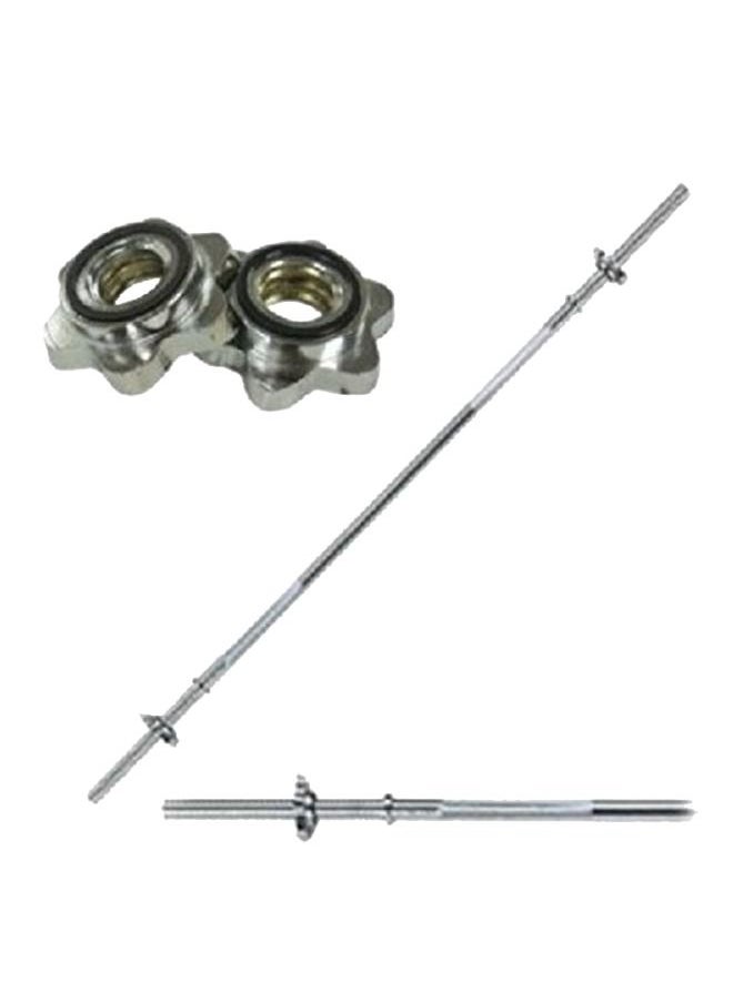 Generic - Weight Lifting Bar 60 Inches Standard Barbell With Chrome Spin Lock Collars Bicep Exercise - Image 1
