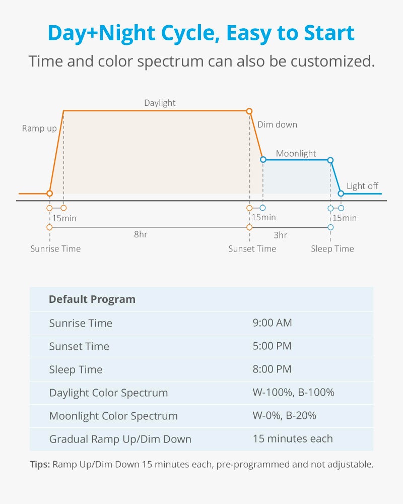 NICREW ضوء حوض السمك القابل للتثبيت من NICREW، ضوء حوض السمك مع LEDs بيضاء وزرقاء وحمراء، ضوء حوض السمك المزروع للحوض النانو، وضعين للإضاءة - Image 3