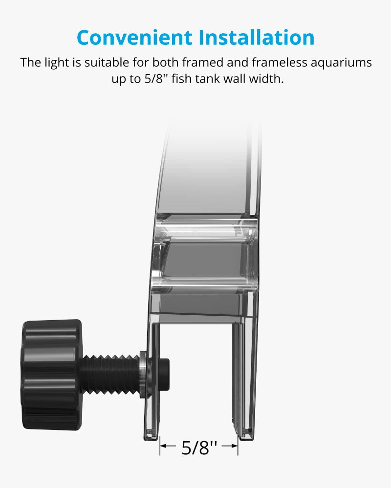 NICREW ضوء حوض السمك القابل للتثبيت من NICREW، ضوء حوض السمك مع LEDs بيضاء وزرقاء وحمراء، ضوء حوض السمك المزروع للحوض النانو، وضعين للإضاءة - Image 5
