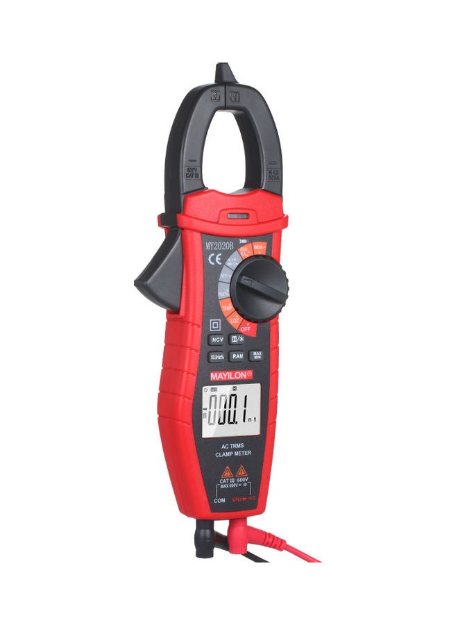 NIBEMINENT Digital AC Current Clamp Meter Black/Red 28.30X5.60X12.00cm - Image 1